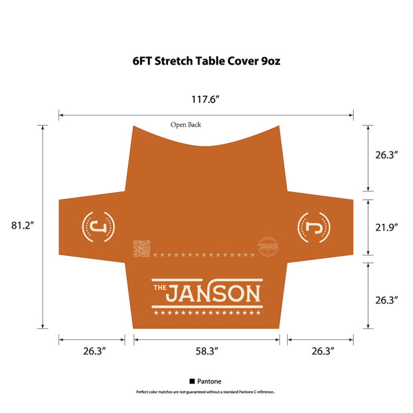 6' Stretch Table Cover (3-Sided)